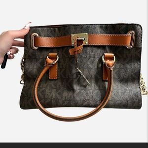 Michael Kors Black and Brown Shoulder Bag